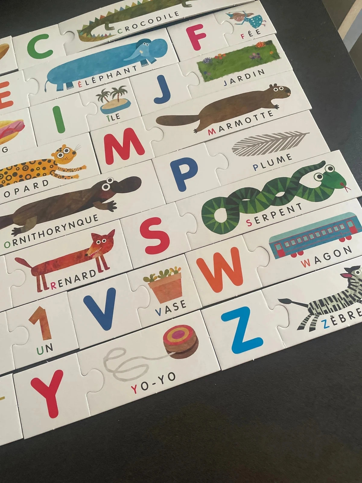 Alfabeto jogo maternal Memory puzzle montessori fonologia – photo 3